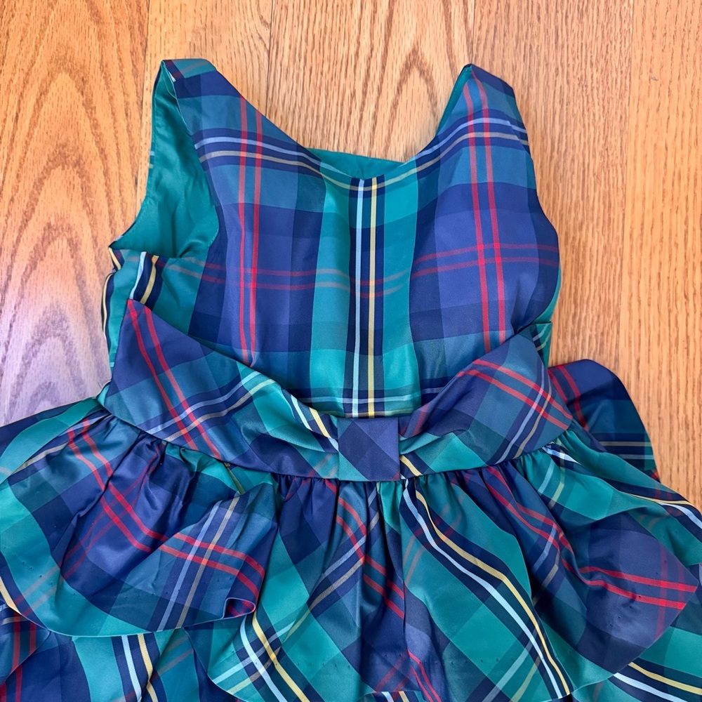 NWOT Sz 5 Janie and Jack Plaid Blue and Green Kids Dress - Picture 2 of 4